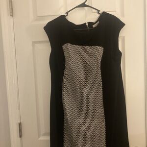 Chico's Black and White Sheath Midi Dress